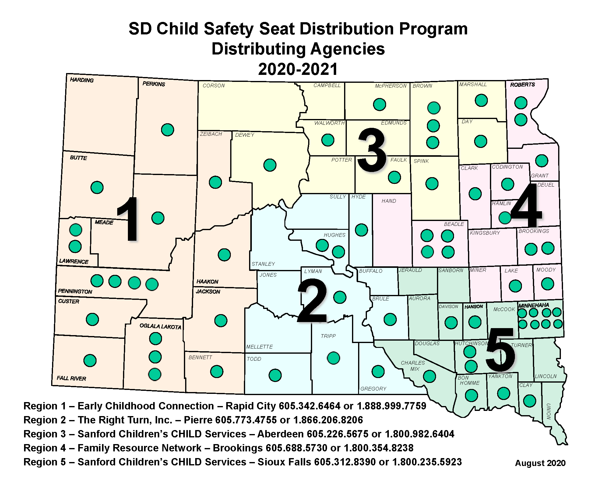 Map of Child Safety Seat Distribution