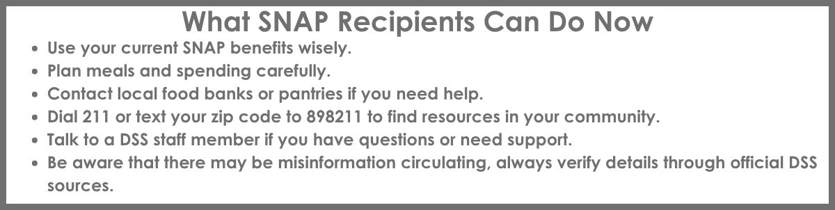 What SNAP Recipients Can Do Now