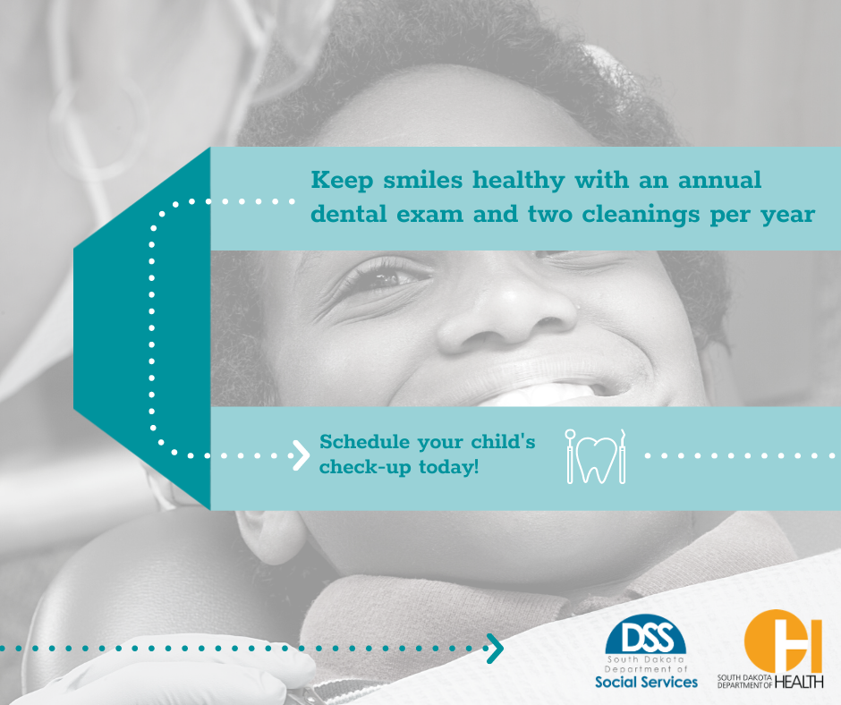 Keep smiles healthy with an annual dental exam and two cleanings per year